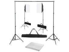 Vidaxl kit de studio photo avec boîtes à lumière et toile de fond