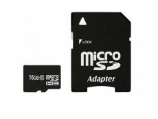 Carte mémoire micro-sd 16go classe 10 + adaptateur sd - imrocard MICSD-16GO