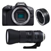 Canon appareil photo hybride eos r100 + sp af 150-600mm f/5-6.3 di vc usd g2 + bague ef-eos r