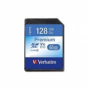 Verbatim Carte mémoire SDXC U1 Premium - 128 Go - carte SD pour l'enregistrement de vidéos en Full HD - carte avec protection d'écriture intégrée - no