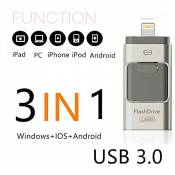 SEEYO 3 IN 1 OTG iPhone USB Flash Drive i-Flash U-Disk Memory Stick pour ordinateur iPhone iPad iPod et Android Téléphone portable-64GB