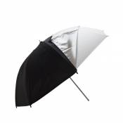 DynaSun UR05 Kit 2 Parapluies pour Studio Photo/Vidéo 2-en-1 avec Réflecteur Détaché - 109cm - Argent/Blanc/Noir