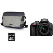 Reflex Nikon D3400 + AF-P 18-55MM VR + HOUSSE + SD 8GO