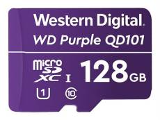 WD Purple SC QD101 WDD128G1P0C - Carte mémoire flash - 128 Go - UHS-I U1 / Class10 - microSDXC UHS-I - violet