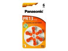 6 piles pour appareil auditif Panasonic Zinc-Air PR13 0% Mercury/Hg - Orange