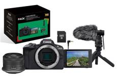 Pack Fnac Appareil photo hybride Canon EOS R50 Noir + RF-S 18-45mm f/4.5-6.3 IS STM + Micro + Trépied + Télécommande + carte SD + Chargeur