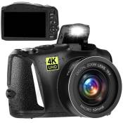 Appareil photo numérique 4K, appareil photo 48MP avec écran 3.0, appareil photo compact 16X (48 MP, y compris appareil photo compact à zoom numérique,