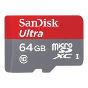 SanDisk Ultra - Carte mémoire flash (adaptateur microSDXC vers SD inclus(e)) - 64 Go - 200x - microSDXC UHS-I
