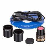 AmScope MD500-CK Microscope numérique 5 MP pour photo et vidéo avec USB et kit de calibrage