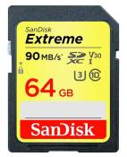SanDisk Extreme - Carte mémoire flash - 64 Go - Video Class V30 / UHS Class 3 / Class10 - SDXC UHS-I