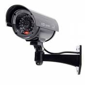 BW 1100B Caméra de vidéosurveillance factice pour intérieur et extérieur avec lumière Clignotante Noir