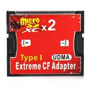 Générique Rgbs Dual Port Micro SD/SDHC/SDXC TF au lecteur de carte mémoire Compact Flash UDMA CF Type 1 adaptateur pour Canon Nikon