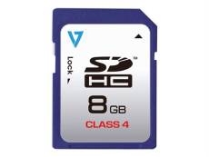 V7 VASDH8GCL4R - Carte mémoire flash - 8 Go - Class 4 - SDHC - bleu