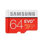 Carte Mémoire Samsung Micro SDXC Evo+ 64 Go Class 10 UHS avec Adaptateur SD
