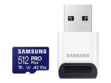 Samsung PRO Plus MB-MD512SB - Carte mémoire flash - 512 Go - A2 / Video Class V30 / UHS-I U3 / Class10 - microSDXC UHS-I - bleu