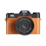 LINFE Appareil photo numérique haute définition Micro SLR 4K Selfie 32GB - Orange