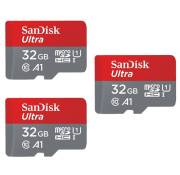 Lot de 3 Sandisk ultra 32 Go Carte Mémoire Micro SD MicroSD Class 10 UHS-I 120Mb/s