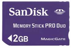 Sandisk Carte Memory Stick Pro Duo 2 Go