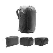 Travel Backpack 45L Noir + Camera Cube Small + Medium + Tech Pouch