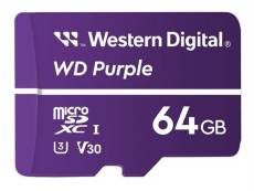 WD Purple WDD064G1P0A - Carte mémoire flash - 64 Go - UHS-I U1 / Class10 - micro SDXC - violet