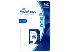 MediaRange - Carte mémoire flash - 4 Go - Class 10 - SDHC - bleu