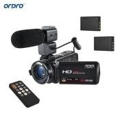 ORDRO HDV-Z20 Caméra vidéo numérique Full HD 24MP 1080p Full HD 24MP avec écran tactile rotatif IPS à zoom tactile 16X Le zoom num