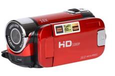 Caméscope Numérique 16x HD Preisku, 1080P,Rotation de 270°-Rouge