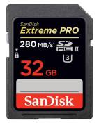 Carte Mémoire Sandisk Extreme PRO SDHC 32Go 280Mo/seconde UHS-II