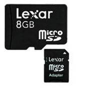 Lexar Micro SDHC 8 Go + adaptateur
