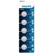 Pack de 5 piles Philips CR2025 3V Argent