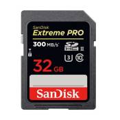 Carte Mémoire SD SanDisk Extreme PRO 32 Go UHS-II Classe 10 U3 SDHC jusqu'à 300Mo/s SDSDXPK-032G