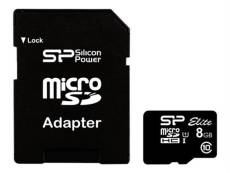 SILICON POWER Elite - Carte mémoire flash (adaptateur microSDHC - SD inclus(e)) - 8 Go - Class 10 - microSDHC UHS-I