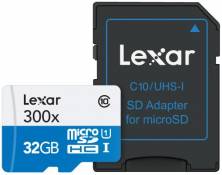 Carte Lexar Micro SDHC 32 Go 45 Mo/S + Adaptateur SD
