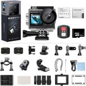 Caméra Sport AKASO Brave 4 Pro SE Etanche 4k 20 Millions pixels Avec 64Go Carte mémoire Noir