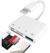 Lecteur de carte Micro SD TF Pour iPhone 11 12 Max Pro Ti-smart™ (Blanche)