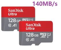 Lot de 2 Carte mémoire Micro SD SDXC microSDXC 128Go TF carte Classe 10 U A1 140Mb/s nouveauté 2022