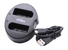 Vhbw Chargeur USB de batterie double compatible avec Nikon EN-EL14 batterie appareil photo digital, DSLR, action cam