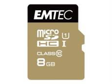 EMTEC Gold+ - Carte mémoire flash (adaptateur SD inclus(e)) - 8 Go - Class 10 - micro SD - or