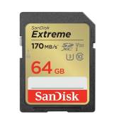 SanDisk Extreme - Carte mémoire flash - 64 Go - Video Class V30 / UHS-I U3 / Class10 - SDXC UHS-I