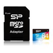 SILICON POWER Superior Pro - Carte mémoire flash (adaptateur microSDXC vers SD inclus(e)) - 64 Go - UHS Class 3 - microSDXC UHS-I