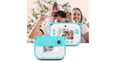 Appareil photo pour enfants impression instantanée appareil photo numérique 2,4 pouces ips affichage creative toys camera bleu