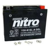 Batterie NITRO N50N8L-A 12v 20 Ah GEL sans entretien prÃªt l'emploi
