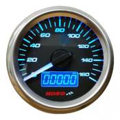 Compteur de vitesse Koso Ã48 mm fond noir Ã©clairage bleu 160 km/h