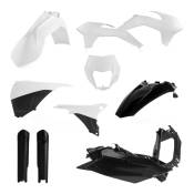 Kit plastique complet Acerbis KTM 125 EXC 14-15 Noir/Blanc Brillant