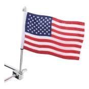 Porte drapeau Show chrome + drapeau américain