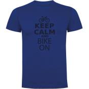 Kruskis Keep Calm And Bike On Short Sleeve T-shirt Bleu 3XL Homme