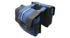 Sacoche arriere velo vib avec protege pluie 20l noir bleu jeans fixation sur porte bagage l 35 5xl12xh30cm paire