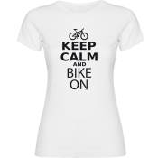 Kruskis Keep Calm And Bike On Short Sleeve T-shirt Blanc XL Femme