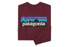 T shirt manches longues patagonia p 6 logo rouge