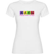 Kruskis Happy Pedal Dancing Short Sleeve T-shirt Blanc XL Femme